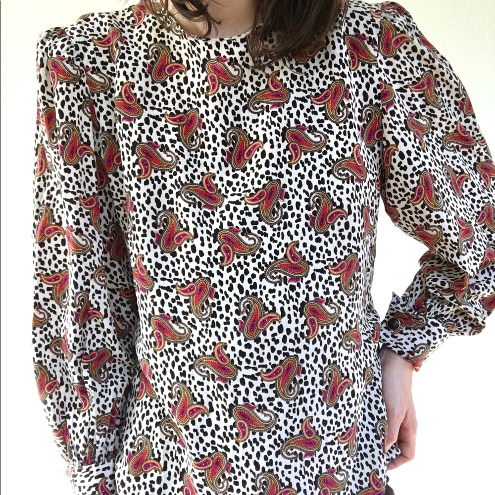 Vintage pattern silk blouse - Picture 8 of 8